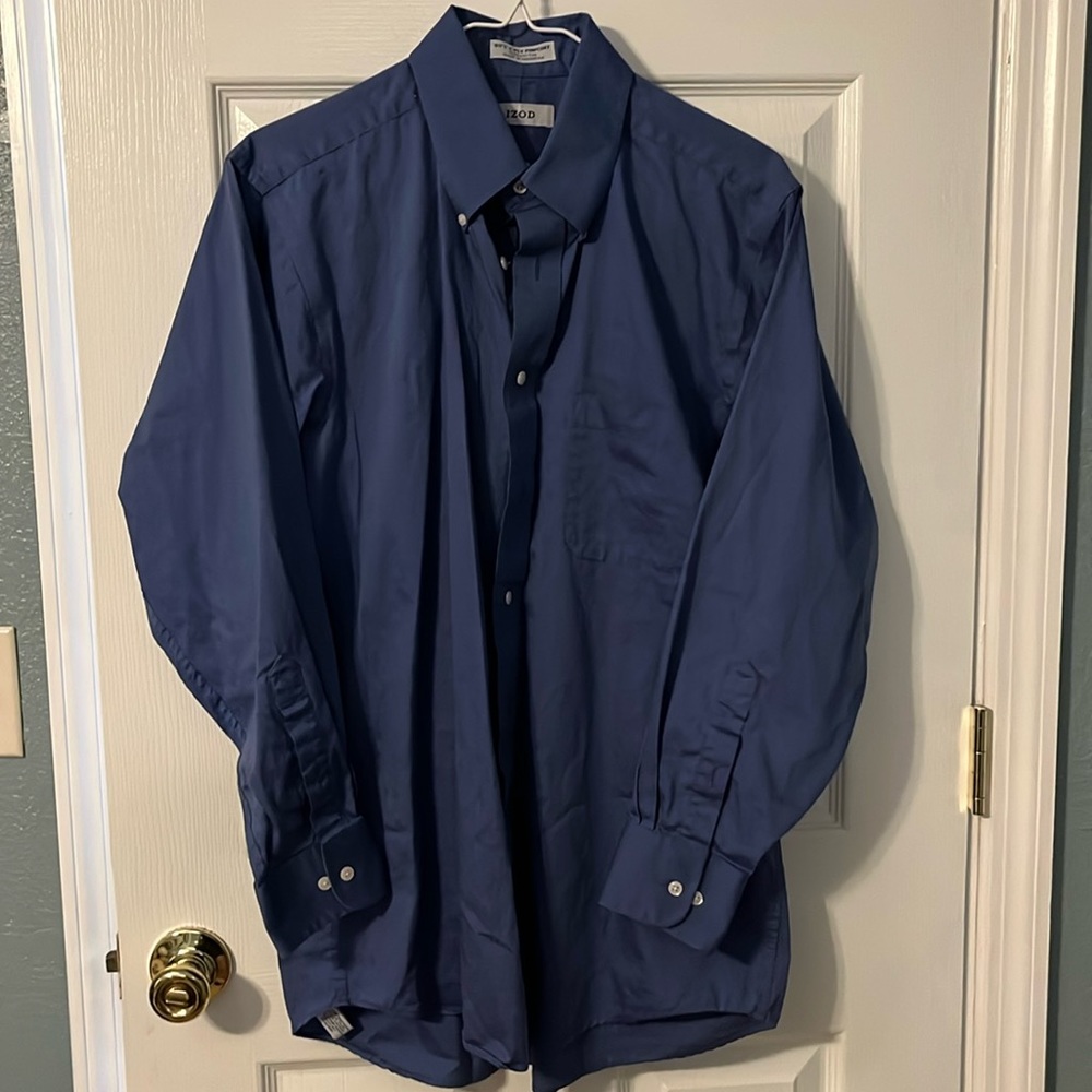 IZOD 80’s 2-Ply Pinpoint Dress Shirt Size Medium
